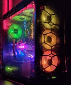 Corsair CORSAIR Crystal 570X RGB Mid-Tower Case, 3 RGB Fans, Tempered Glass - Mirror Black (CC-9011126-WW) 63 71WF93RvdeL