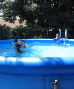 Intex 18ft X 48in Easy Set Pool Set with Filter Pump, Ladder, Ground Cloth & Pool Cover 18 ft x 48 in 32 71WFM4ZyO7L