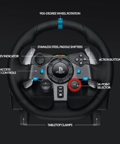 Logitech G29 Driving Force Racing Wheel and Floor Pedals, Real Force Feedback, Stainless Steel Paddle Shifters, Leather Steering Wheel Cover for PS5, PS4, PC, Mac - Black 25 71WFZhW7wQL