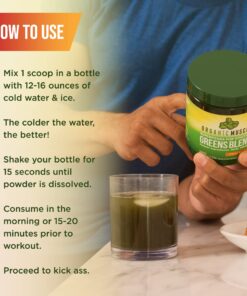 Organic Muscle Superfood Greens Powder Drink Mix - Organic Super Green Detox Supplement for Gut & Digestive Health with Spirulina, Chlorella, Probiotic & Prebiotic - Vegan & Non-GMO, 30 Servings Citrus Sunrise Greens 30 Servings (Pack of 1) 27 71WGMo3nxtL