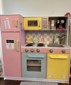 KidKraft 27-Piece Pastel Cookware Set, Plastic Dishes and Utensils for Play Kitchens, Gift for Ages 18 mo+ 37 71WGUXsfxtL