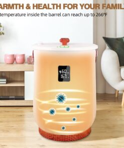 Keenray Towel Warmer Bucket, Luxury Hot Towel Warmer with LED Display, Child Safety Lock, Heat Timer 15/30/45/60 Min Adjustable, for Hot Tub, Bathroom, Spa, Brown, CL27 23 71WH4zNr1rL