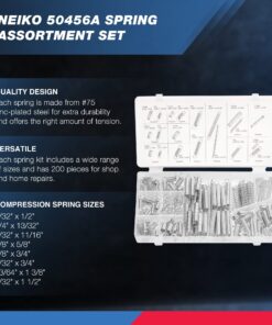 Alternative view of NEIKO 50456A Spring Assortment Set, 200 Piece, Extension and Compression Springs Kit, Zinc Plated Steel Mechanical Compression Springs, Assorted Size Small Springs for All Types of Home Repairs & DIY Extension and Compression Spring, 200 Piece
