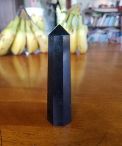 Jet Black Tourmaline Healing Tower Crystal Obelisk Meditation Protection Evil Energy Positivity Agate Approx 3 inch Long Black 37 71WHeHgqWdL
