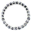JEWELRIESHOP Turkish Evil Eye Bracelet Murano Glass Turkish Eye Bead Bracelet For Women (Red, Black, Blue Evil Eye Bracelet) 6mm Black Eye Beads