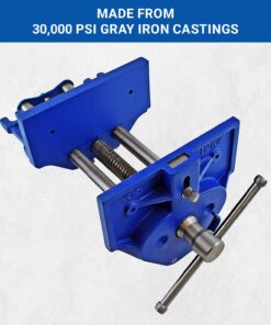 Yost Vises M9WW Rapid Action Woodworking Vise | Quick Release Lever for Quick Adjustments | 9 Inch Jaw Width | Made with Heavy-Duty Cast Iron | Blue Yost M9WW 58 71WHu eQYNL