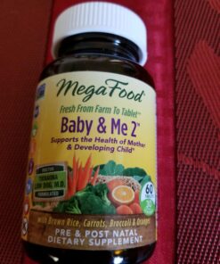 MegaFood Baby & Me 2 Prenatal Vitamin and Minerals - Vitamins for Women - with Folate (Folic Acid Natural Form), Choline, Iron, Iodine, and Vitamin C, Vitamin D and more - 60 Tabs (30 Servings) 60 Count (Pack of 1) 37 71WIwjy7V9L 3