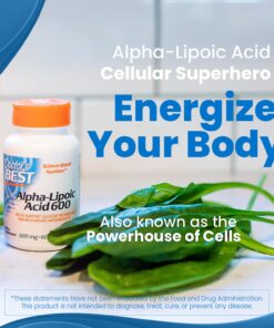 Doctor's Best Alpha-Lipoic Acid 600, Helps Support Glucose Metabolism and Regenerate Antioxidants* Non-GMO, Gluten Free, Vegan, Soy Free, 60 Veggie Caps 60VC 15 71WJ8h79kRL