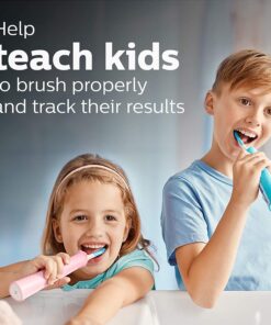 Philips Sonicare for Kids 3+ Bluetooth Connected Rechargeable Electric Power Toothbrush, Interactive for Better Brushing, Turquoise, HX6321/02 24 71WKL97aNIL
