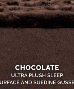 Furhaven Orthopedic Dog Bed for Large Dogs w/ Removable Washable Cover, For Dogs Up to 95 lbs - Ultra Plush Faux Fur & Suede Mattress - Chocolate, Jumbo/XL Ultra Plush Curly Faux Fur (Chocolate) 40.0"L x 32.0"W x 4.0"Th Orthopedic Foam 34 71WL JIiK1L 3