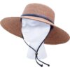 Sloggers Wide Brim Hats for Women - Braided Packable Summer Hats for Women Medium Dark Brown