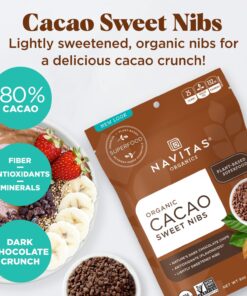 Navitas Organics Cacao Sweet Nibs, 4oz. Bag, 28 Servings — Organic, Non-GMO, Gluten-Free 14 71WM4EBKJcL