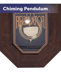 Timekeeper Essex Westminster Chime Faux Wood Pendulum Wall Clock, 17.5" x 11.25", Walnut Brown 17.5" x 11.25" Model: 180WAGM w/ Updated Chime 17 71WMfaQswUL