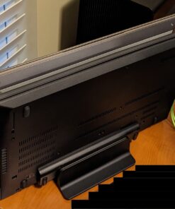 OMOTON [Updated Dock Version Vertical Laptop Stand, Double Desktop Stand Holder with Adjustable Dock (Up to 17.3 inch), Fits All MacBook/Surface/Samsung/HP/Dell/Chrome Book (Black) Black 43 71WMit2SZQL