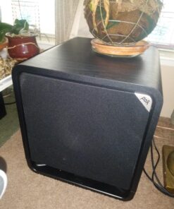 Polk Audio HTS 12 Powered Subwoofer with Power Port Technology | 12” Woofer, up to 400W Amp | For the Ultimate Home Theater Experience | Modern Sub that Fits in any Setting | Washed Black Walnut 42 71WMtxslYLL