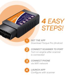 Alternative view of OBD2 Scanner & WIFI Car Code Reader – Clears Check Engine Light Instantly – Diagnose 3000 Car Codes - Wireless Car Diagnostic Scanner – Auto Scanner For 1996+ Vehicles (iOS & Android Devices Only) (1)
