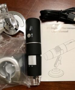 Wireless Digital Microscope, Skybasic 50X-1000X Magnification WiFi Portable Handheld Microscopes with Adjustable Stand HD USB Microscope Camera Compatible with iPhone Android iPad Windows Mac Computer Black 62 71WNBFN2MfL