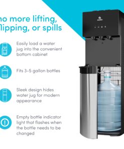 Avalon Bottom Loading Water Cooler Water Dispenser with BioGuard- 3 Temperature Settings - Hot, Cold & Room Water, Durable Stainless Steel Construction, Anti-Microbial Coating- UL Listed Bottled 24 71WNvy8qICL 2