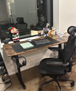 LANDOMIA Ergonomic Office Desk Chair - Mesh Office Chair with Flip up Arms & Adjustable Back Height - Comfortable Computer Task Chairs with Lumbar Support for Heavy People Black 38 71WOCkEi8rL