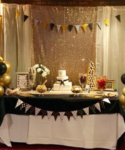 Gee Di Moda Rectangle Tablecloth - 60 x 126 Inch Black Table Cloth for 8 Foot Rectangle Table - Heavy Duty Washable Fabric - for 8 Ft Buffet Table, Holiday Party, Dinner, Wedding & Baby Shower 60 x 126 inch Rectangle 42 71WOu6IkWwL