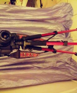 55" Tripod Q111 Travel Camera Tripod with 3-Way Pan Head and Phone Holder Mount for Gopro,Projector,Smartphones Webcam,Spotting Scopesto Live Broadcast and DSLR EOS Canon Nikon Sony Samsung(Red) 55" Red 30 71WP6KwL14L