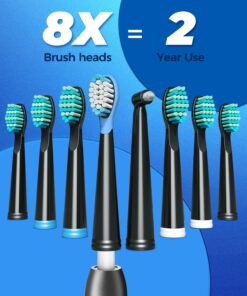 TEETHEORY Electric Toothbrush for Adults with 8 𝐁𝐫𝐮𝐬𝐡 𝐇𝐞𝐚𝐝𝐬, Sonic Electric Toothbrush with 40000 VPM Deep Clean 5 Modes, Rechargeable Toothbrushes Fast Charge 4 Hours Last 30 Days Grey 13 71WP9qtbDIL