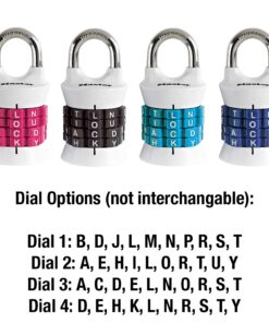 Master Lock Word Combination Lock, Set Your Own Word Lock for Gym and School Lockers, Colors May Vary, 1535DWD Word Combo 1 Pack 26 71WPlMRos8L