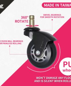 IKEA Chair Only Office Chair Caster Wheel Replacement, 10mm Stem ft. Band Braket 2.5 inch Roller Blade, Best Protection for All Kinds of Floors, No Noice, Smooth & Silent (Black, Grey/Black) 2.5 inch Black 19 71WQUmqHL