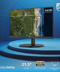 Alternative view of PHILIPS 22 inch Class Thin Full HD (1920 x 1080) 75Hz Monitor, VESA, HDMI & VGA Port, 4 Year Advance Replacement Warranty, 221V8LN 22" Class Full HD | 75Hz