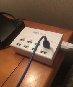 USB Charger, HITRENDS 8 Ports Charging Station 60W/12A Multi Port USB Charging Hub for Multiple Devices (5ft Cord, White) 33 71WRamOdfL