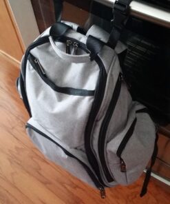 Mancro Diaper Bag Backpack, Large Multifunction Waterproof Travel Baby Changing Bag for Dad Mom with 4 Insulated Pockets and Stroller Straps, Maternity Baby Bag for Boys Girls, Grey Austere Grey 62 71WS9 btDeL