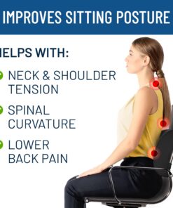 Everlasting Comfort The Original Lumbar Support Pillow - Improves Posture, Promotes Back Pain Relief - Superior Office Chair Back Support for Gaming and Desk Chairs - Lumbar Pillow for Car, Couch Black 24 71WSaF1Ms L