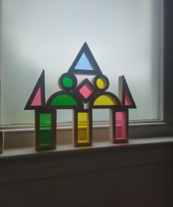 Agirlgle Wood Building Blocks Set for Kids 24 Pcs Rainbow Stacker Stacking Game Construction Toys Set Preschool Colorful Learning Educational Toys - Geometry Wooden Blocks for Boys & Girls 29 71WTkVL8h3L 1