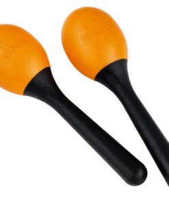 Nino Percussion Kids' Maraca Pair-NOT Made in China-Orange, Plastic, for Classroom Music or Playing at Home, 2-Year Warranty, inch (NINO569OR) Orange