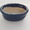 Oval blue Ceramic Bonsai Pot - Japanese Houtoku Brand - 5'' L / 4'' W / 2'' H
