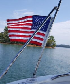 12x18" American Boat Flag - Marine Grade US Flag, Embroidered All Weather Nylon with Reinforced Stitching - for outdoor use, Made In USA 29 71WXensLOiL