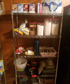 Amazon Basics 5-Shelf Medium Adjustable, Heavy Duty Storage Shelving Unit on 4'' Wheel Casters, Metal Organizer Wire Rack, Chrome, 30" L x 14" W x 64.8" H With Wheels 32 71WYJIgCuGL