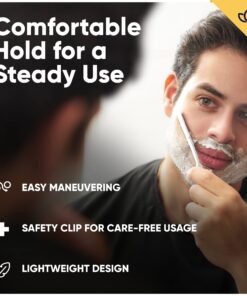 Equinox Professional Straight Edge Razor with 100 Single Derby Blades 100% Stainless Steel Razor and Blades - Close Shaving Men's Manual Shaver - Disposable Blades -Barber Straight Razor Kit - Silver Steel Razor W/ 100 Derby Blades 38 71WYuus0RNL