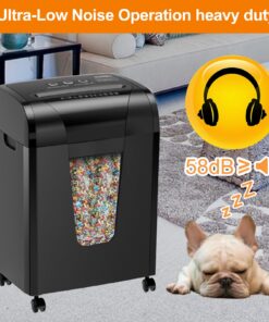 Suntiko Paper Shredder, 18-Sheet Cross Cut Level P-4, Shred Paper/Credit Card/CD, with Large Pull Out Bin,Insert Auto Jam Proof System Shredder for Home&Office 47 71Wa05P5 ZL 2