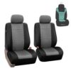 FH Group Classic PU Leather Pair Set Car Seat Covers, Airbag Compatible with Gift - Universal Fit for Cars Trucks & SUVs (Gray/Black) PU002102 Gray 26 71WaJJNbyYL