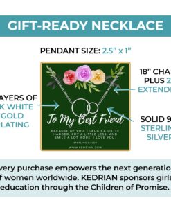 KEDRIAN Friendship Necklace, 925 Sterling Silver, Best Friend Necklaces, Friendship Gifts for Women, Bestfriend Birthday Gift, Gifts for Friends, Friend Gifts for Women, Womens Friendship Necklace To My Best Friend 10 71Wajt0UamL