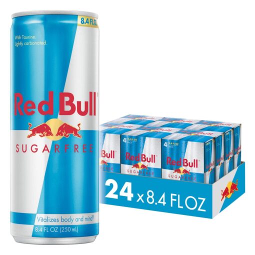 Red Bull Sugar Free Energy Drink, 8.4 Fl Oz, 24 Cans (6 Packs of 4) Sugar-Free 8.4 Ounce 24pk, (4x6)