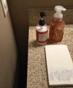 Disposable Guest Bathroom Hand Towels - Gold Floral Design - Linen-Feel Disposable Paper Towels, Cloth-Like Texture, Single-Use, Perfect Size: 12x17” Unfolded & 8.5x4” Folded - Box of 100 by SimuLinen 12" x 17" 31 71WcL24sJL