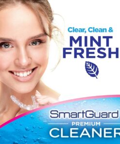 SmartGuard Premium Cleaner Crystals & Cleaning Case -(110 Cleanings)- Removes Stain, Plaque, & Bad Odor from Clear Braces, Dentures, Night Guards, Mouth Guard, & Retainers. 20 71WcZJCTF1L
