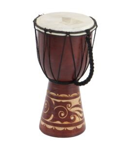 Deco 79 Wood Djembe Sculpture, 7" x 7" x 12", Brown 7" x 7" x 12" 23 71Wcjnvn98L
