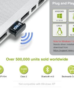 Kinivo USB Bluetooth Adapter for PC BTD400 (Bluetooth 4.0 Dongle Receiver, Low Energy) - Compatible with Windows 11/10/8.1/8, Raspberry Pi, Linux, MacOS, Laptop & Headphones 26 71WdLutt3L 1
