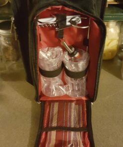 KOVOT 9 Piece Wine Travel Bag and Picnic Set Including 2 Wine Glass Holder Stakes 40 71WdqcVLKqL