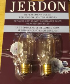 JERDON 25 Watt Replacement Bulbs for Makeup Mirror - 2 Incandescent Lightbulbs Makeup Mirrors - JPT25W 15 71WeBTmTqWL