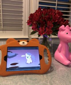 pzoz Case Compatible for iPad Mini 1/2/3/4 Case for Kids Shockproof Silicone Handle Stand Proof Boys Bear Cover for Apple iPad Mini 1st Generation Gen 7.9'' 1 2 3 4 (Brown) Brown 24 71WeNrd8DkL