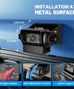 EWAY WiFi Magnetic Hitch Wireless Backup Rear/Front View Camera Rechargeable Battery for Easy Hitching of Gooseneck Horse Boat Travel Trailer/Fifth Wheels/RV/Camper Reverse for iPhone iPad Android 35 71WfThqcpAL